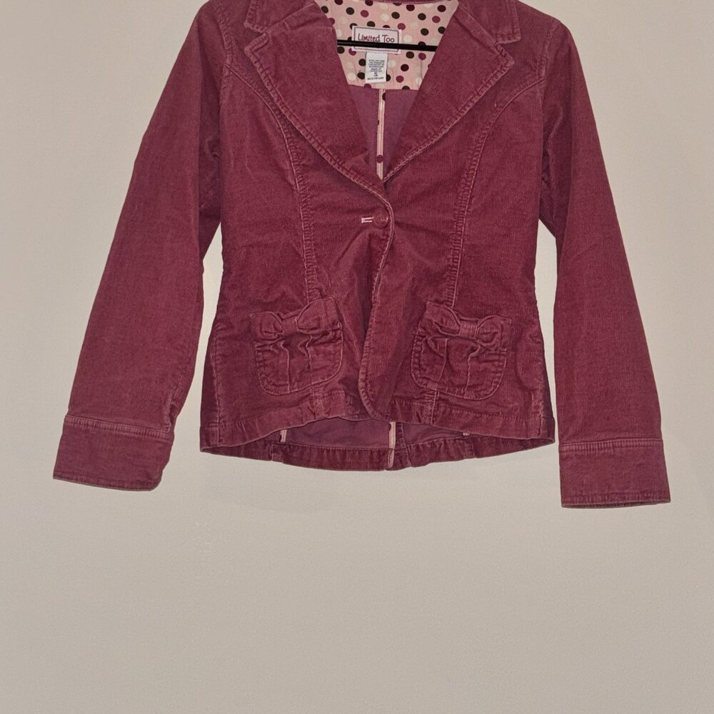 Limited Too Pink Corduroy Jacket Y2K Vintage Medium